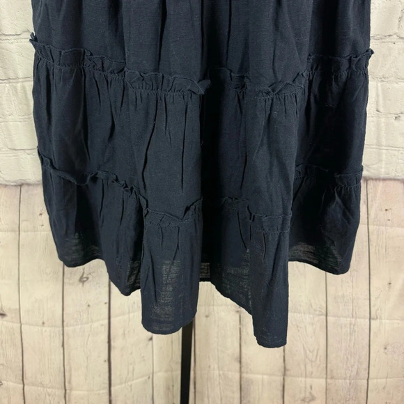 Urban Outfitters Heather Tiered Ruffle Mini Dress Navy Size Medium - Picture 6 of 10